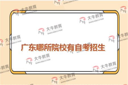 广东哪所院校有自考招生