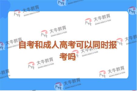 自考和成人高考可以同时报考吗