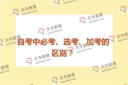自考中必考、选考、加考的区别