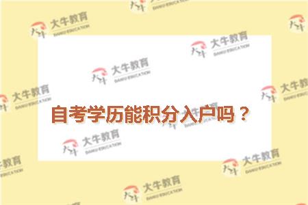 自考学历能积分入户吗