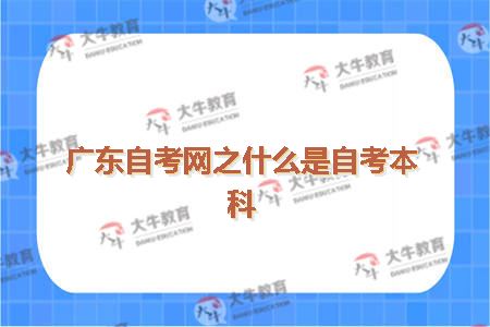 广东自考网之什么是自考本科