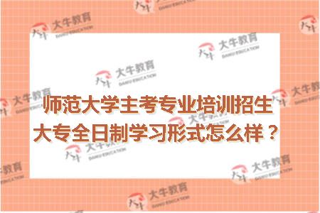 师范大学主考专业培训招生大专全日制学习形式怎么样