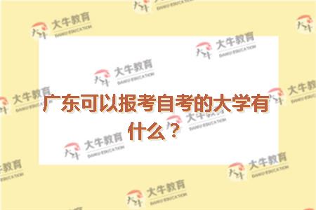 广东可以报考自考的大学有什么