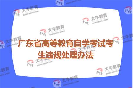 广东省高等教育自学考试考生违规处理办法