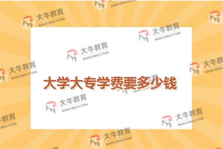 大学大专学费要多少钱？
